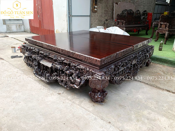 Hình ảnh sập gỗ gụ đục tay